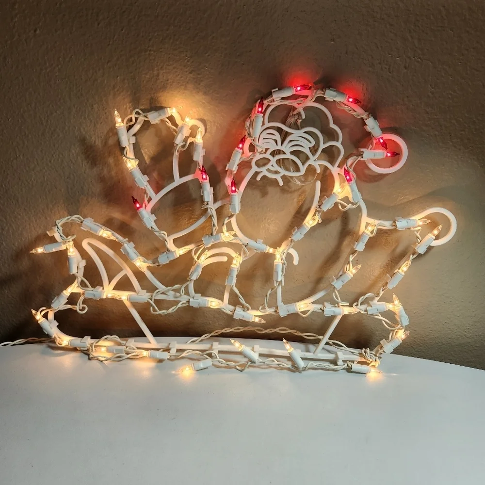Noma VTG Christmas 50 Light Window Display Santa Claus on Sleigh-TESTED/WORKS